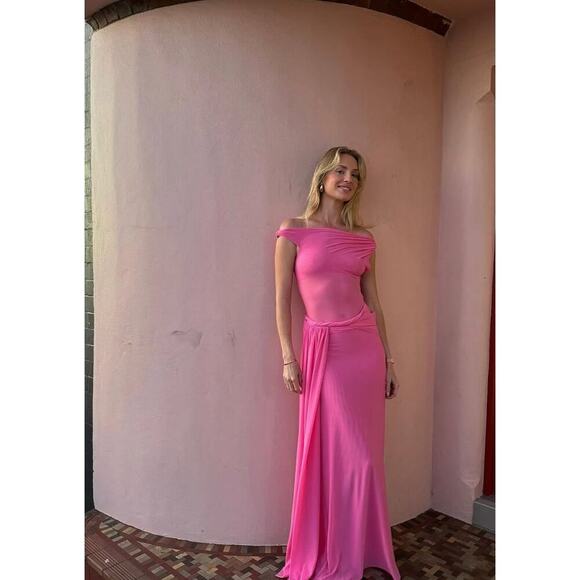 Misha THE 'SISAL' MESH DRESS Orchid Pink M - Picture 3 of 12